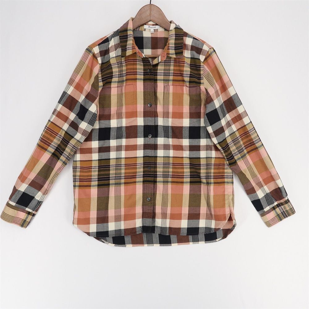 Madewell Plaid Button-Down Shirt in Pink, Olive & Black